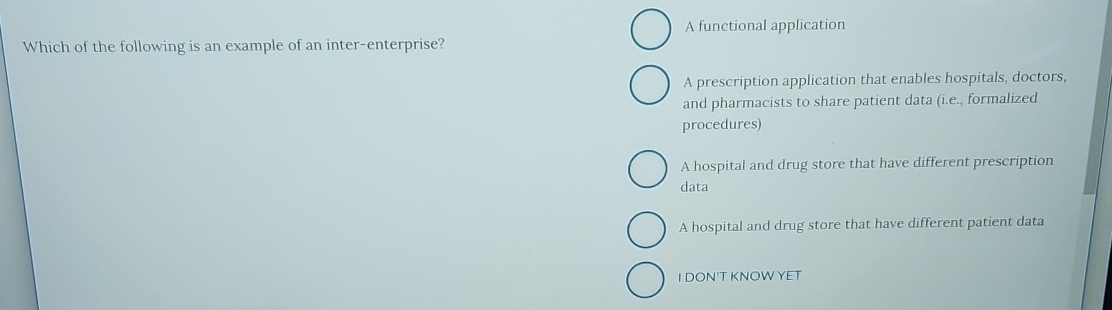 Which of the following is an example of an inter