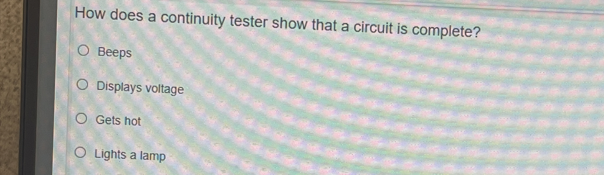 How does a continuity tester show that a circuit