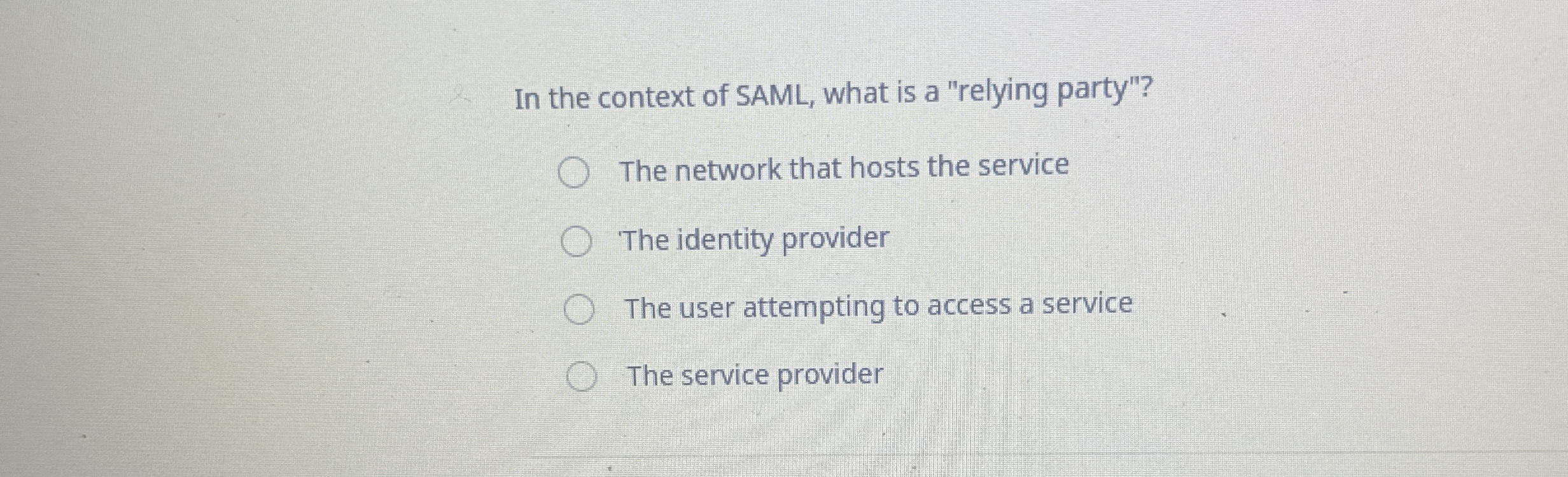 In the context of SAML, what is a "relying