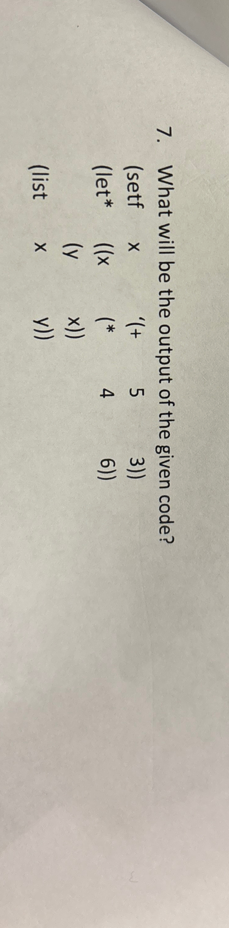 What will be the output of the given code? \