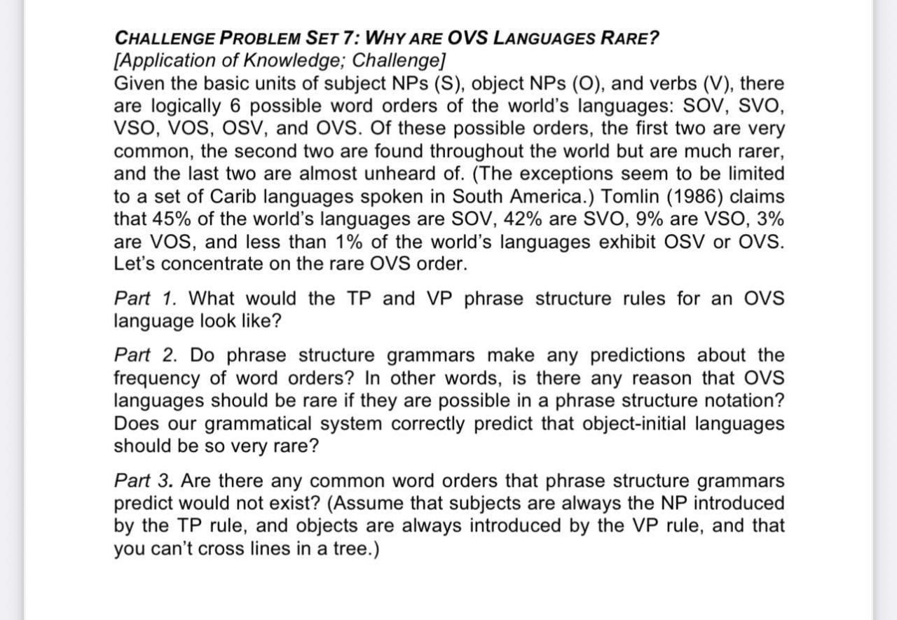 Challenge Problem Set 7 : Why are OVS Languages