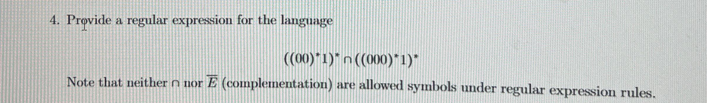 Provide a regular expression for the language ( (