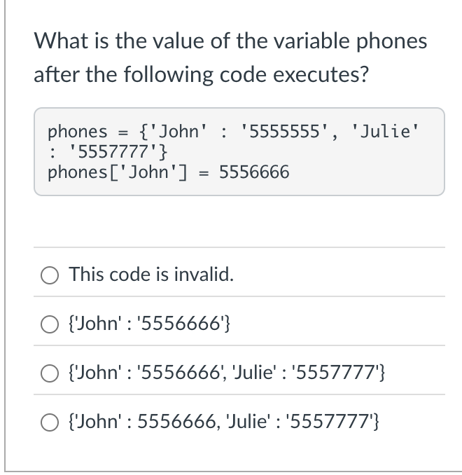 What is the value of the variable phones after