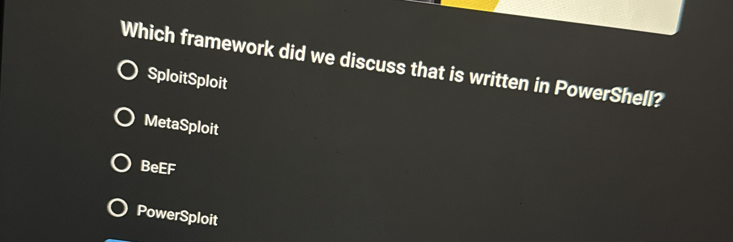 Which framework did we discuss that is written in