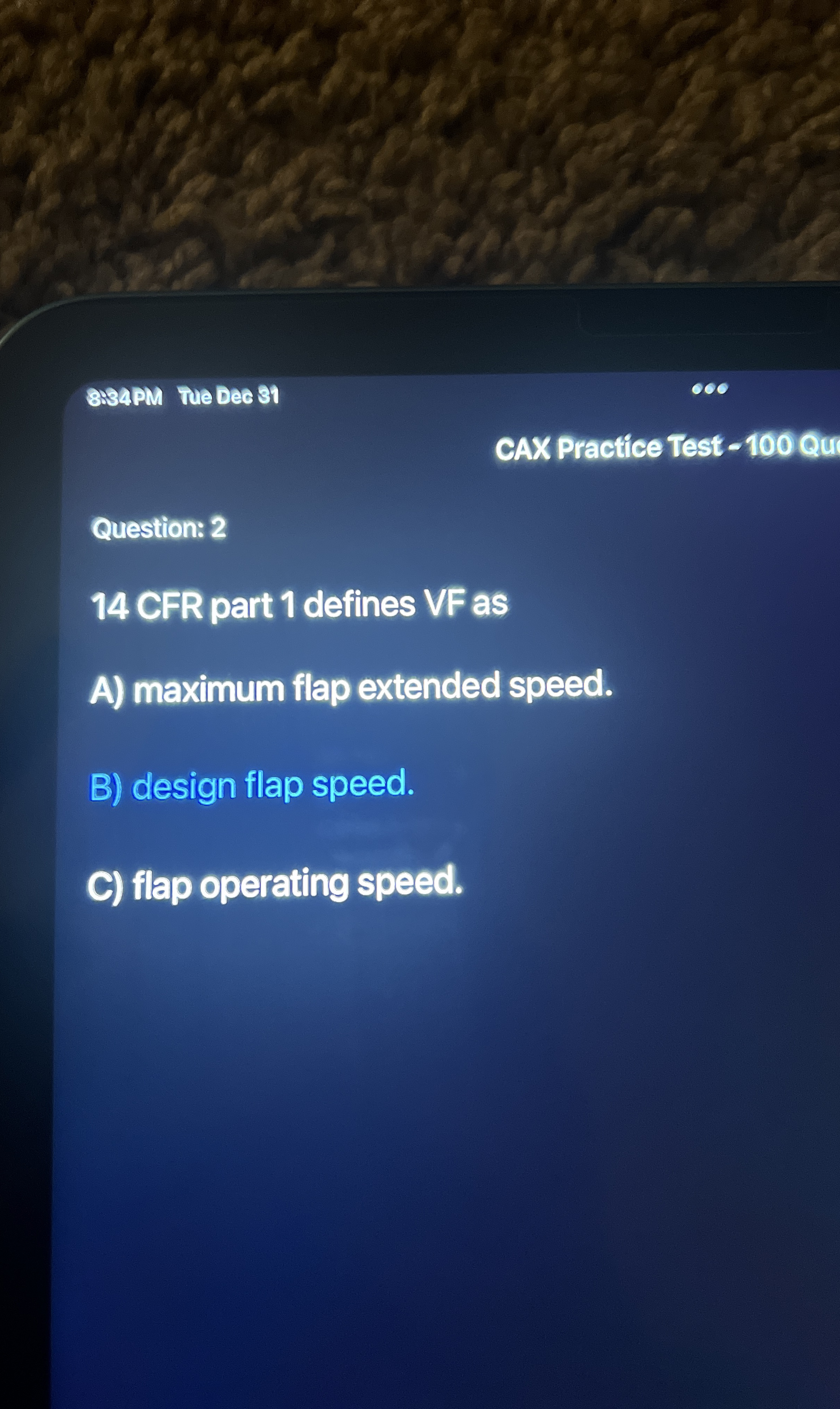 Brsapm Tue Dec 3 1 CAX Practice Test - 1 0 0 Qur
