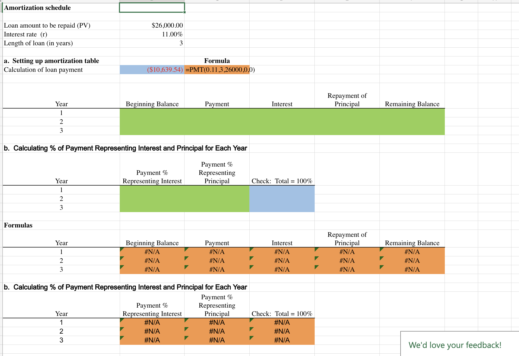 The data on a loan has been collected in the