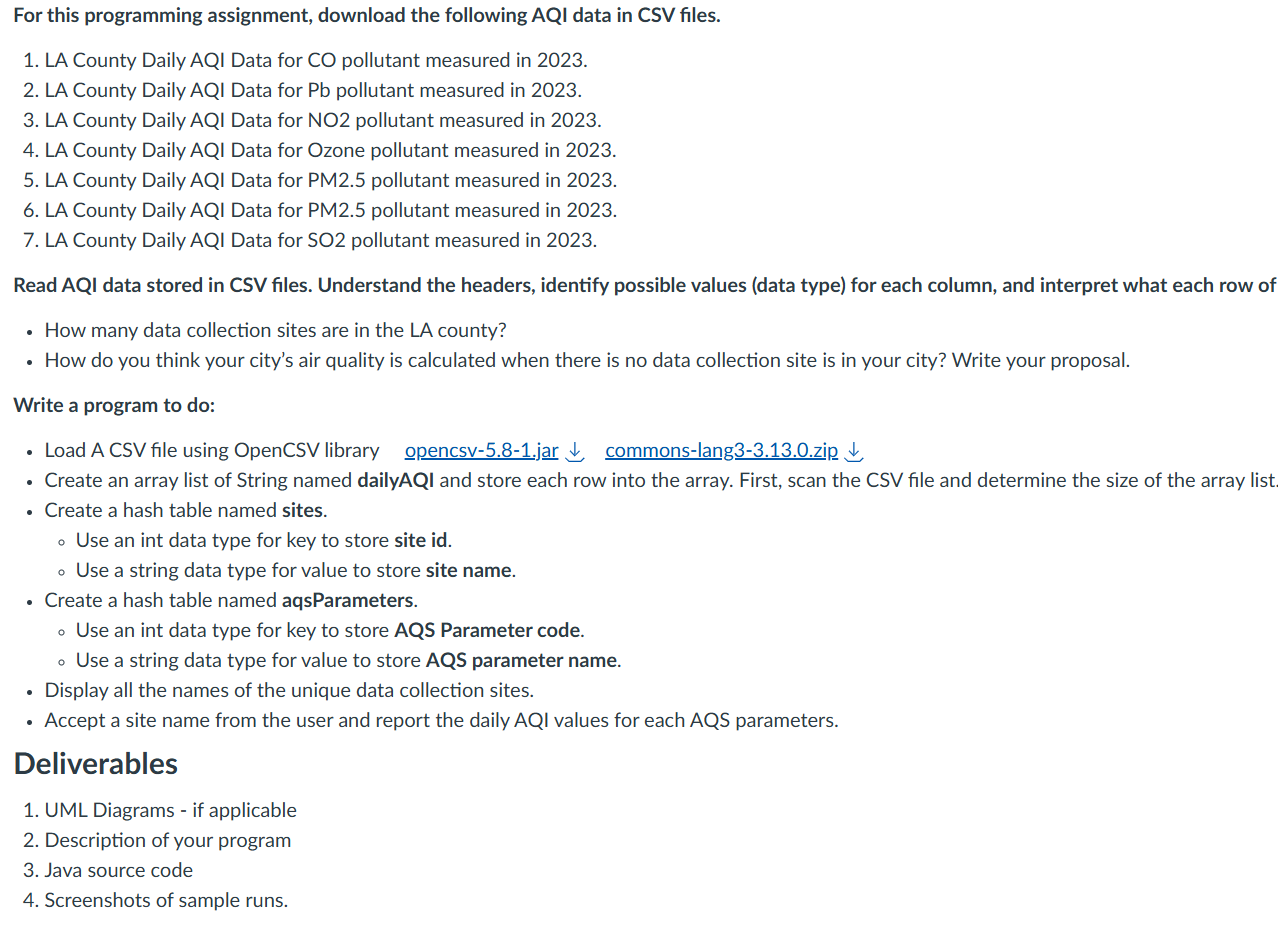For this programming assignment, download the