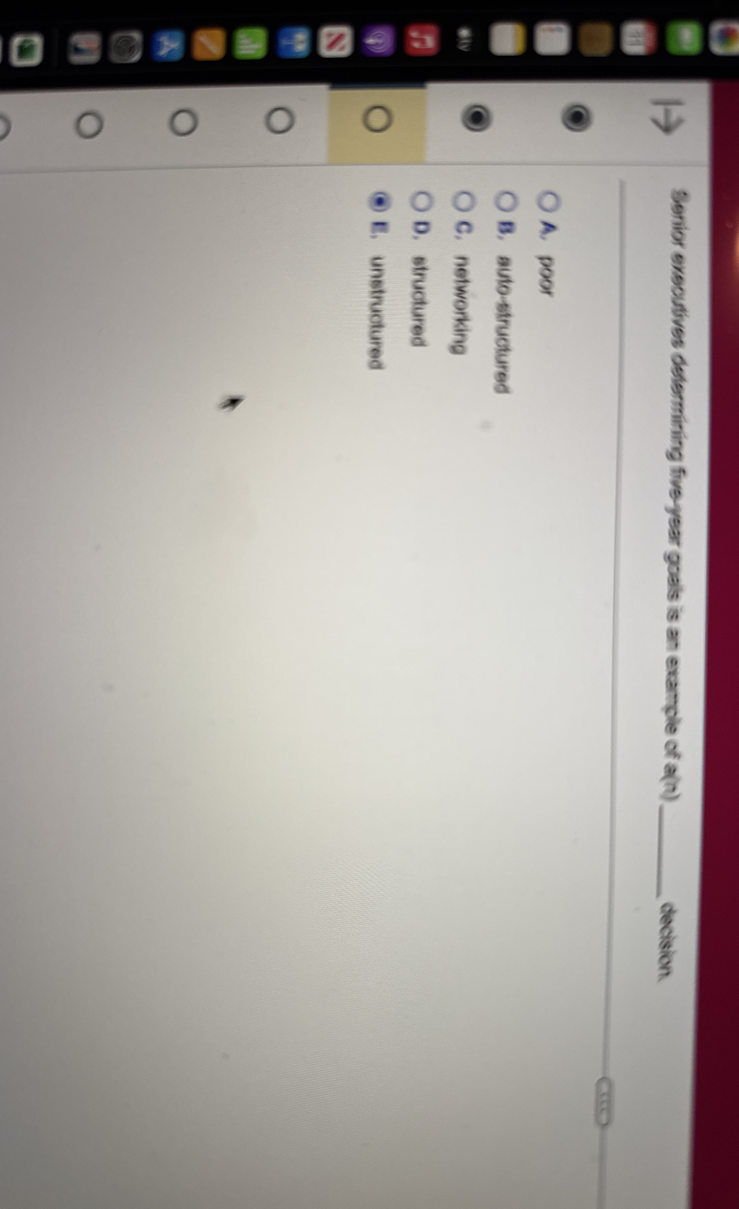 Senior executives determining five - year goals