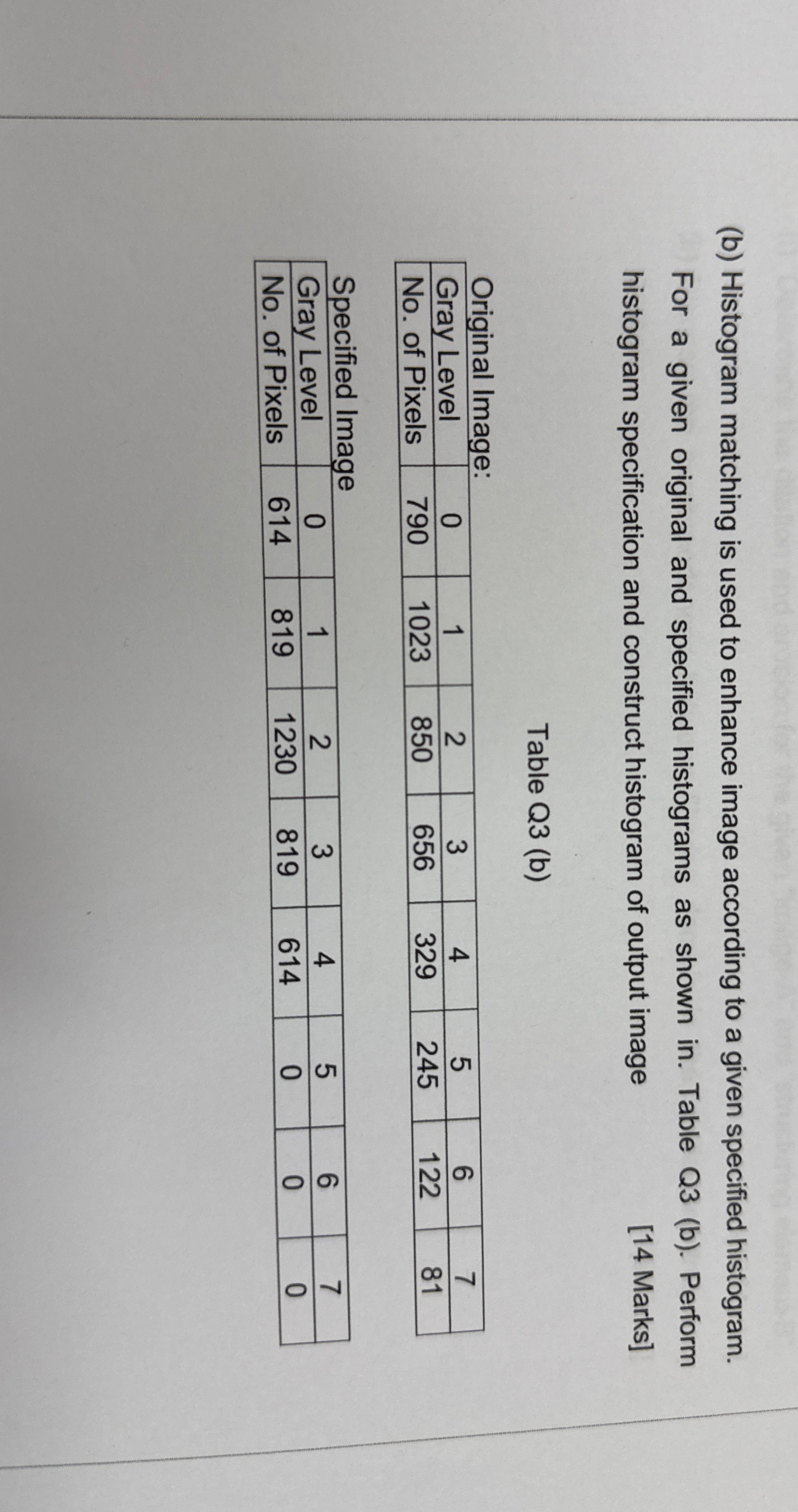 ( b ) Histogram matching is used to enhance image