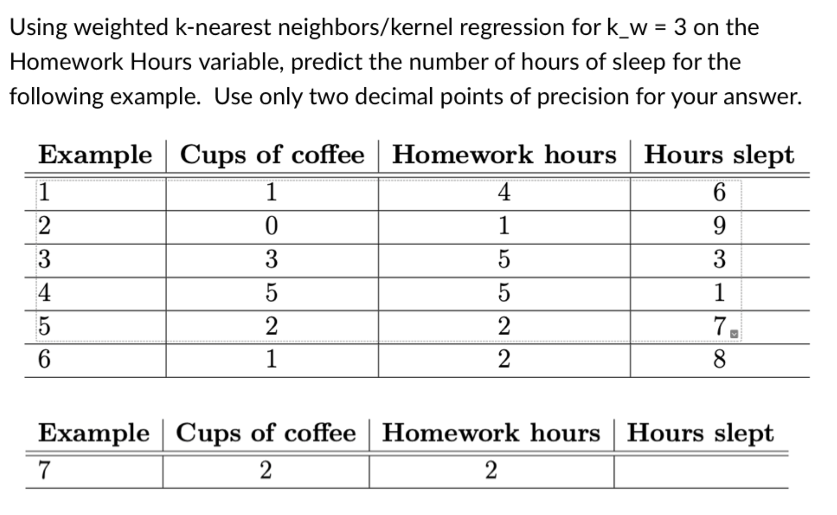 Using weighted k - nearest neighbors / kernel