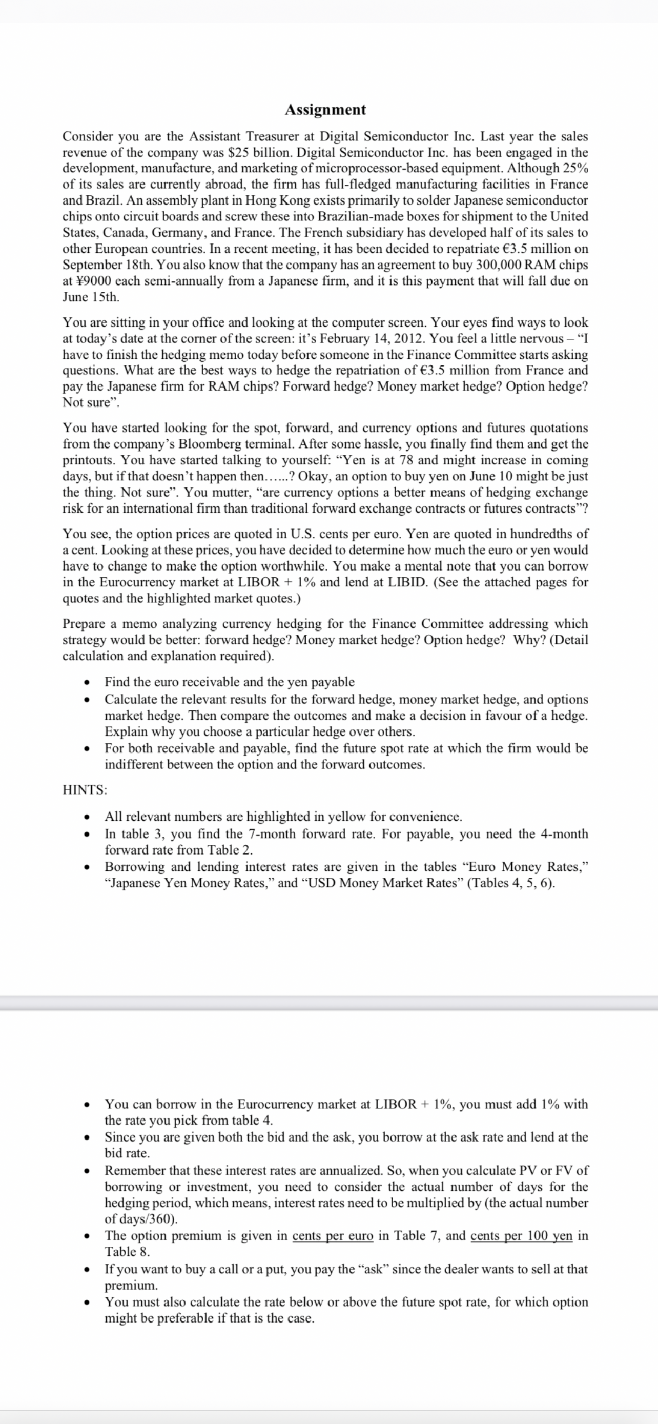 Assignment Consider you are the Assistant