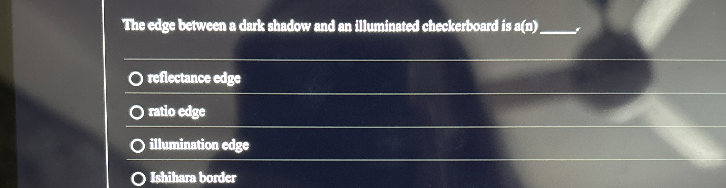 The edge between a dark shadow and an illuminated