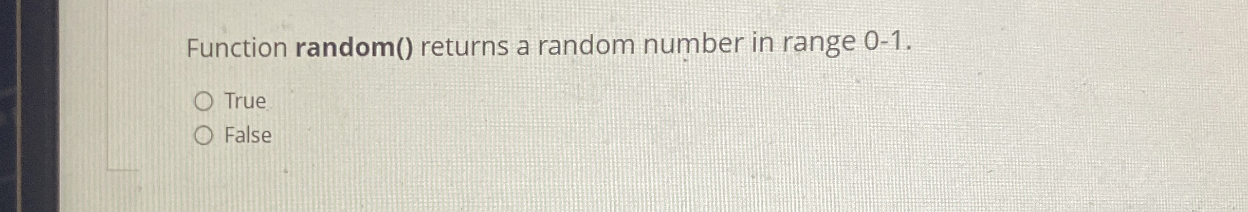 Function random ( ) returns a random number in