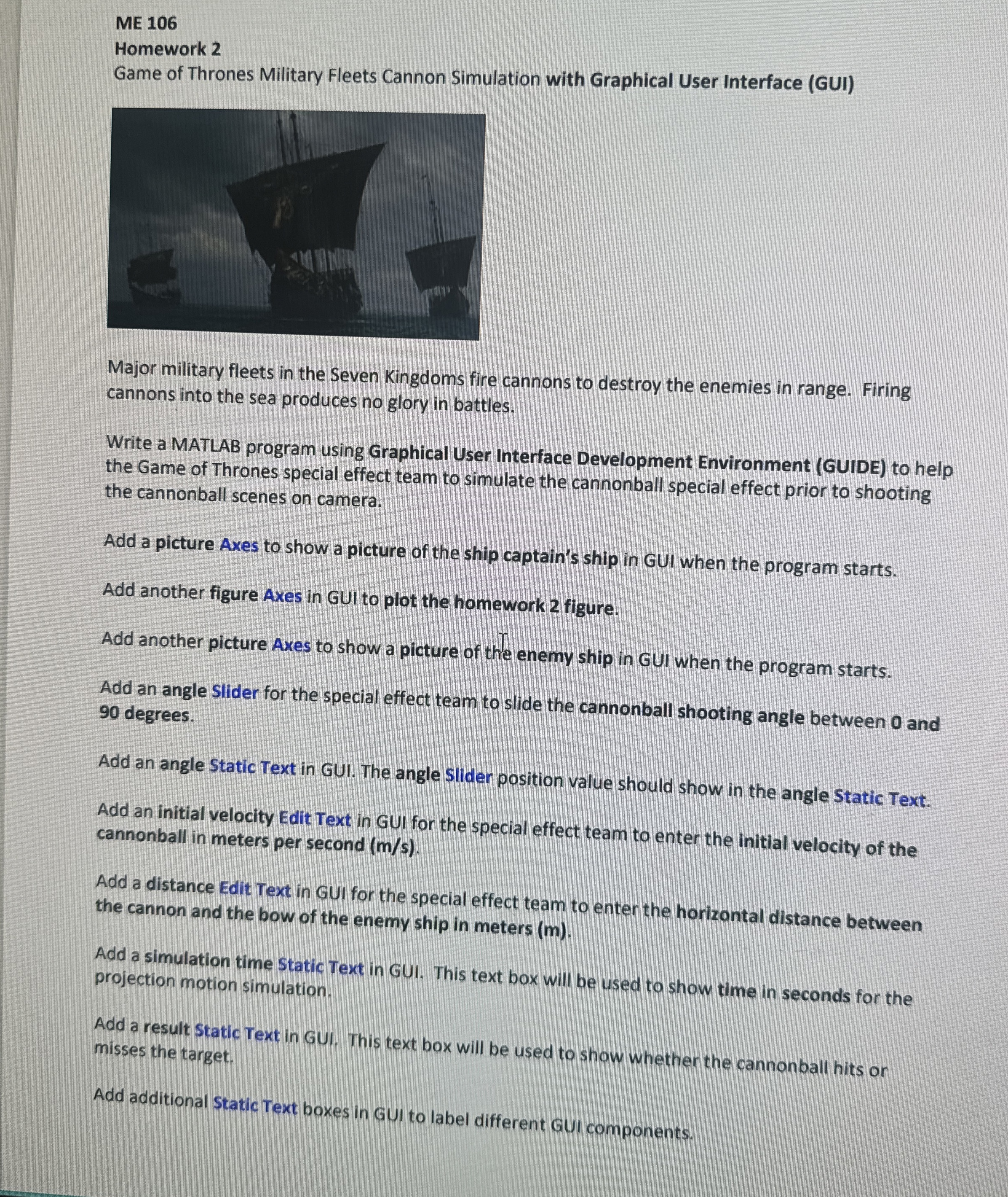 ME 1 0 6 Homework 2 Game of Thrones Military