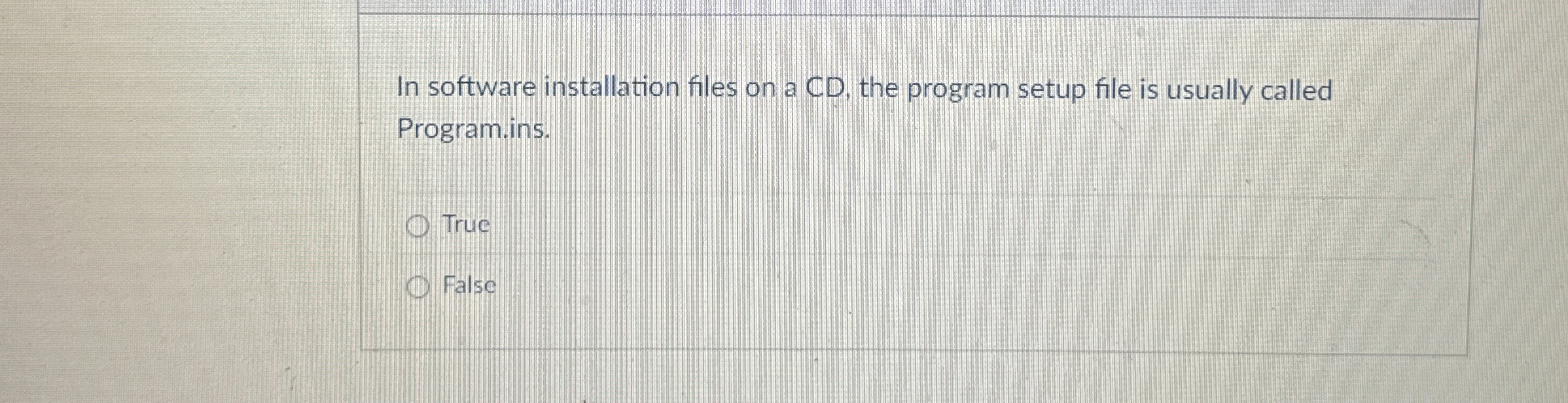 In software installation files on a CD , the