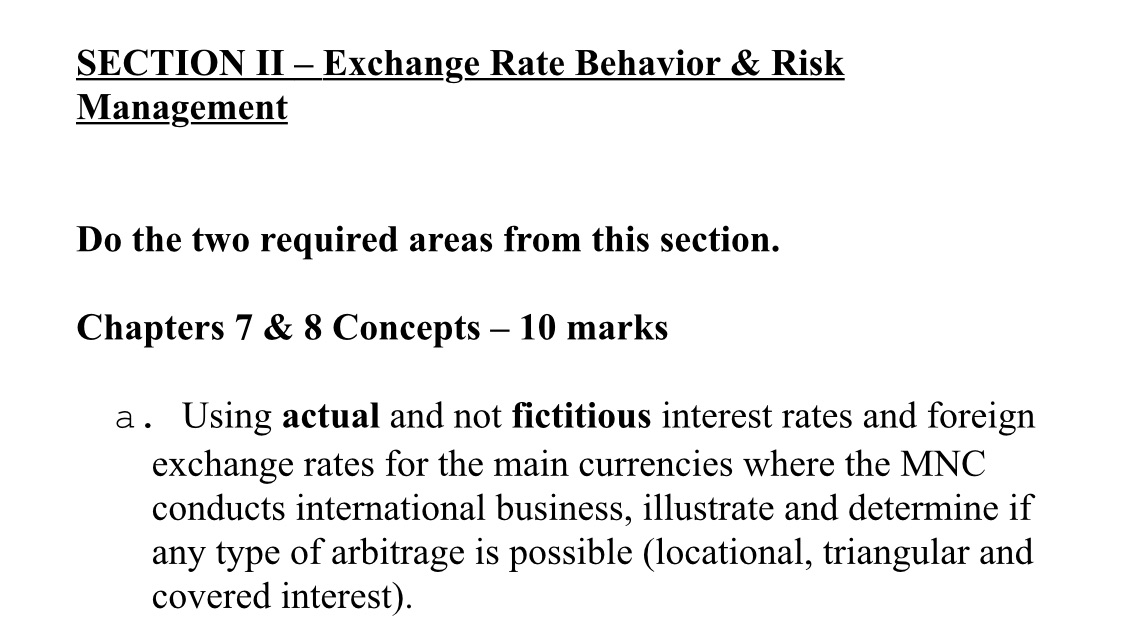 SECTION II Exchange Rate Behavior & Risk