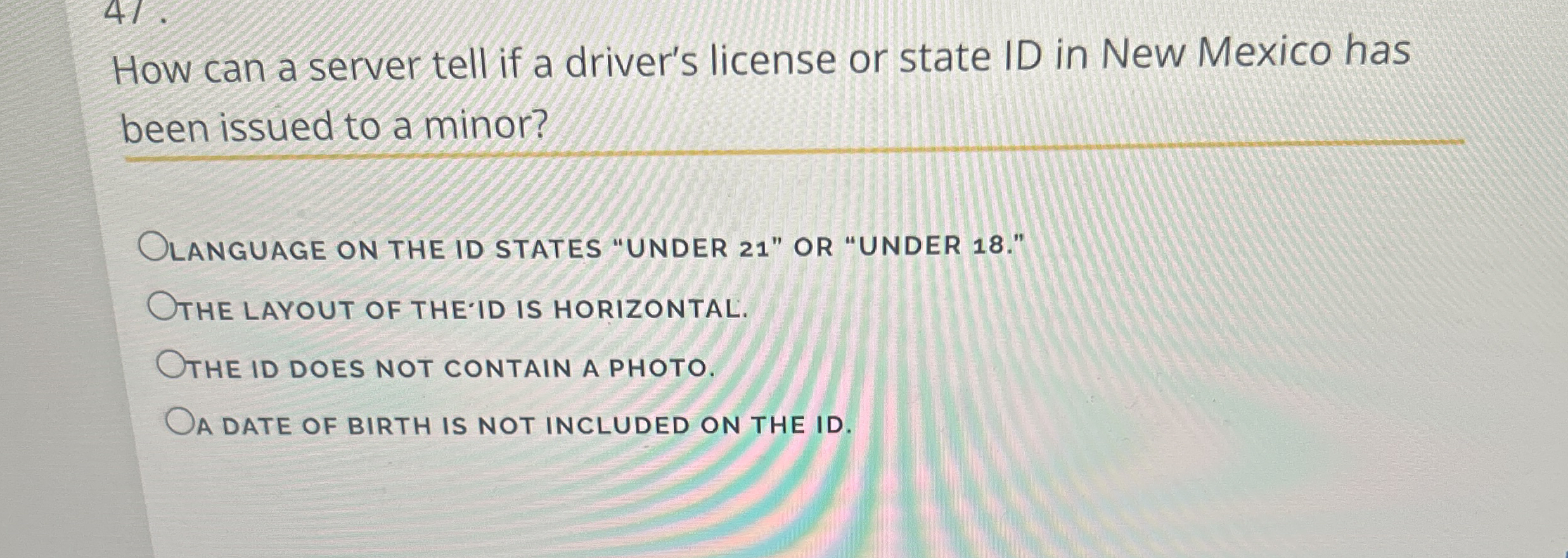 How can a server tell if a driver's license or
