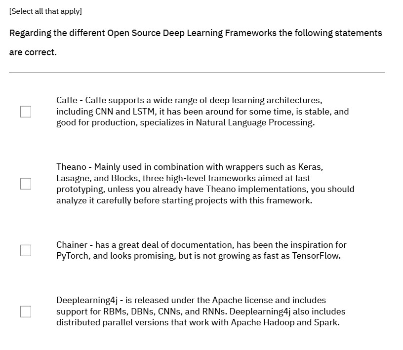 [ Select all that apply ] Regarding the different
