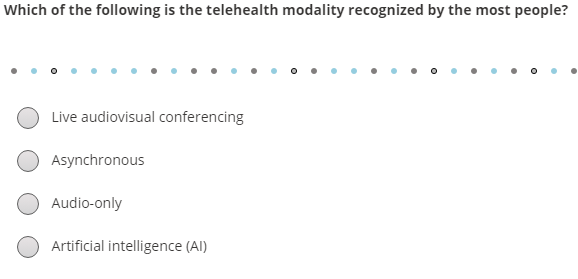 Which of the following is the telehealth modality