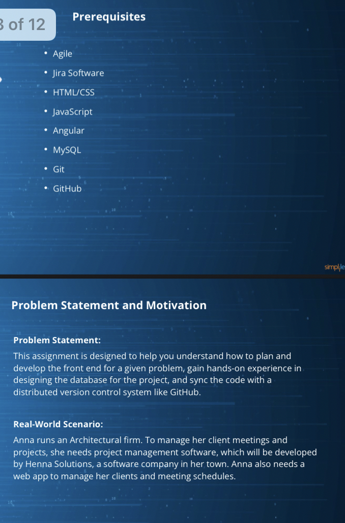 Using : Agile Jira Software HTML / CSS JavaScript