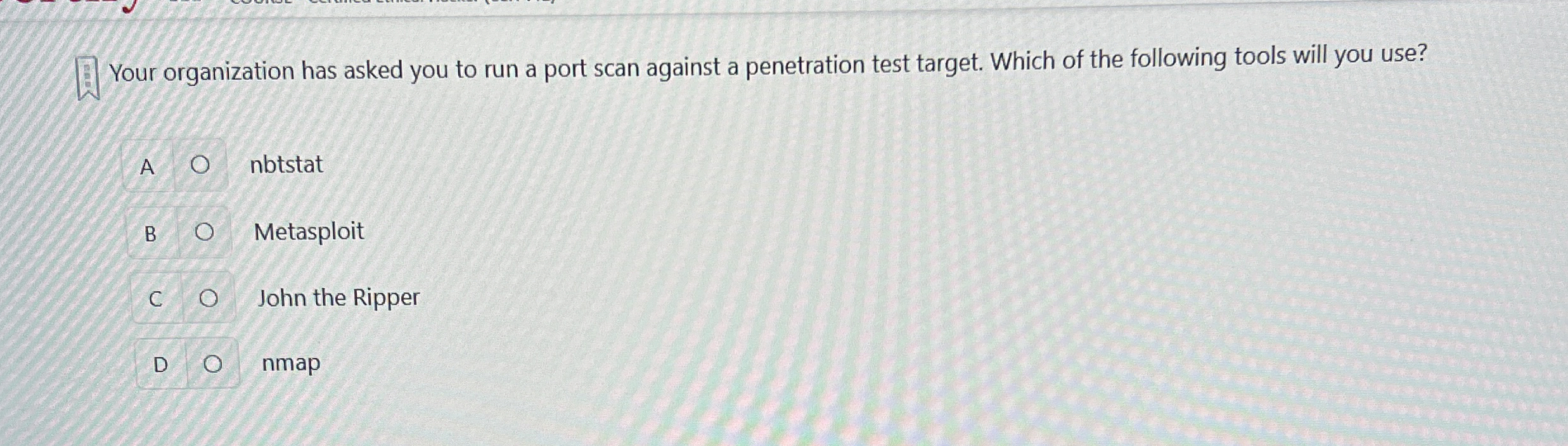 Your organization has asked you to run a port