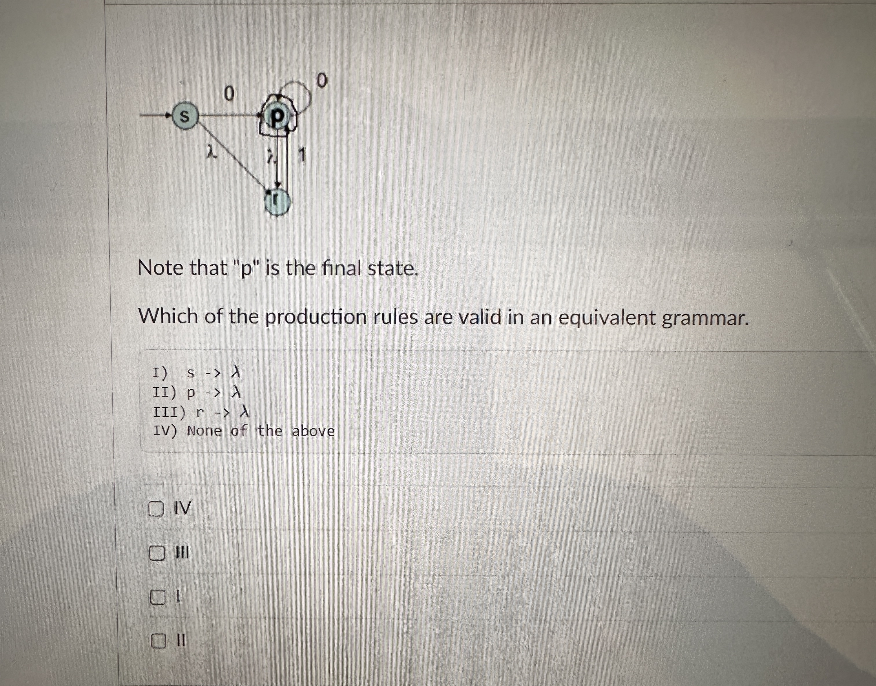 Note that " p " is the final state. Which of the