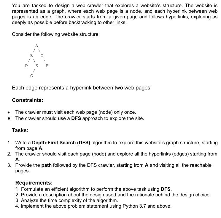 You are tasked to design a web crawler that