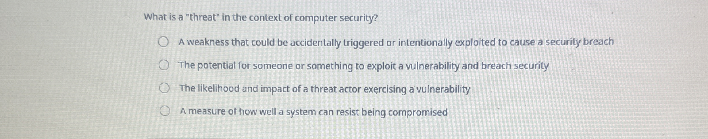 What is a "threat" in the context of computer