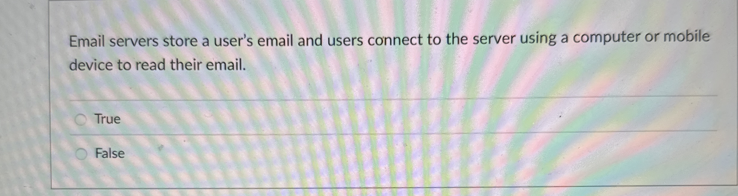 Email servers store a user's email and users