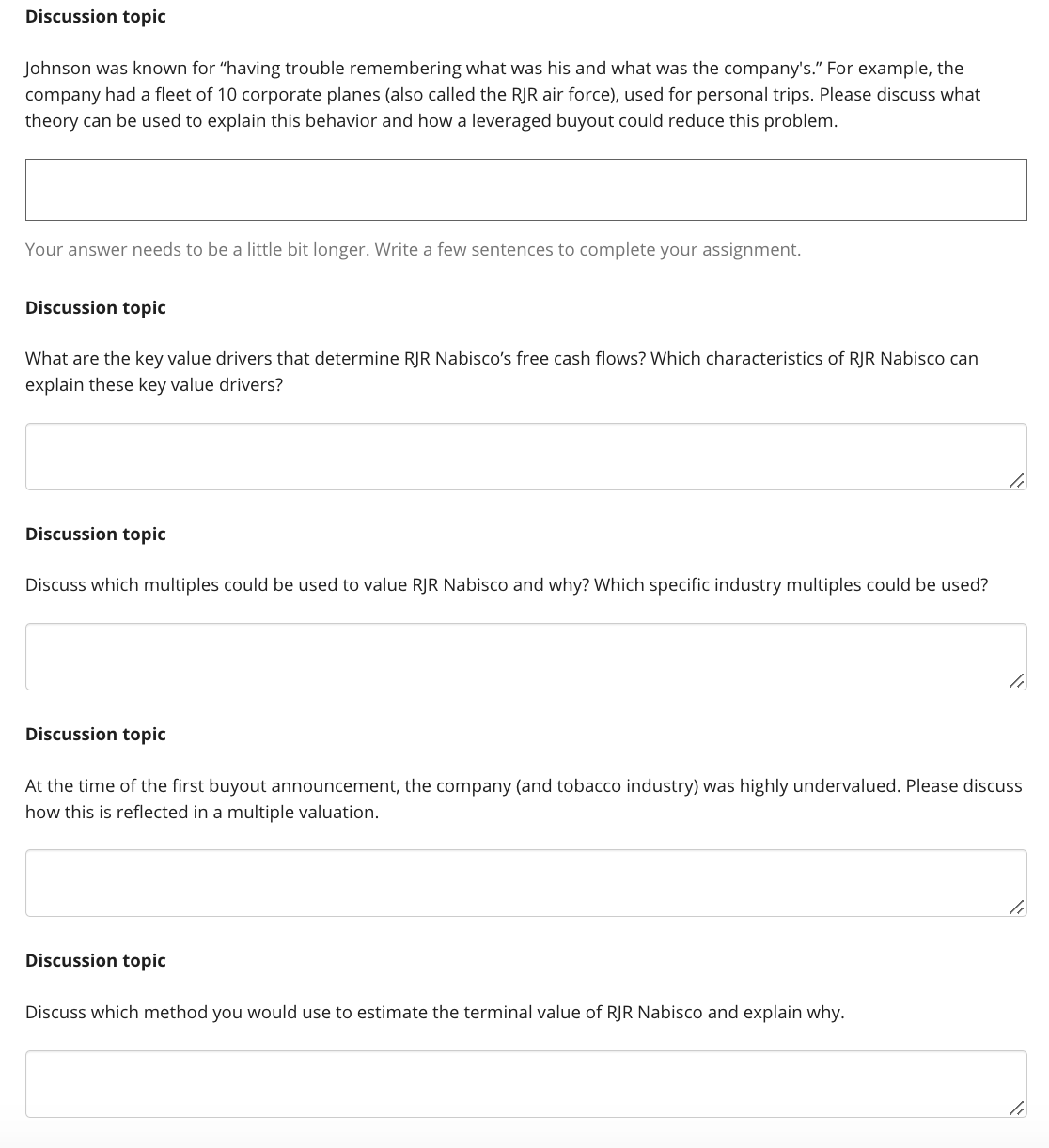 Discussion topic Johnson was known for "having