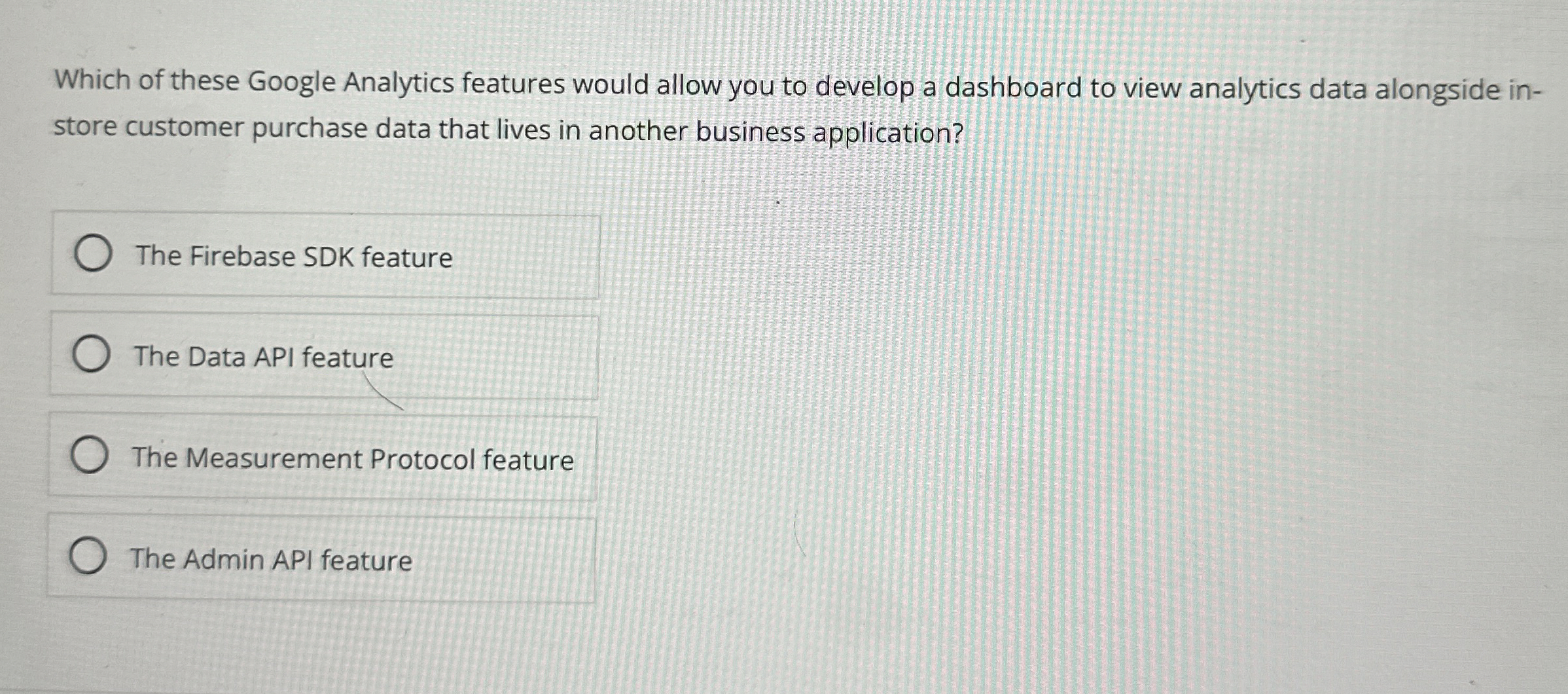 Which of these Google Analytics features would