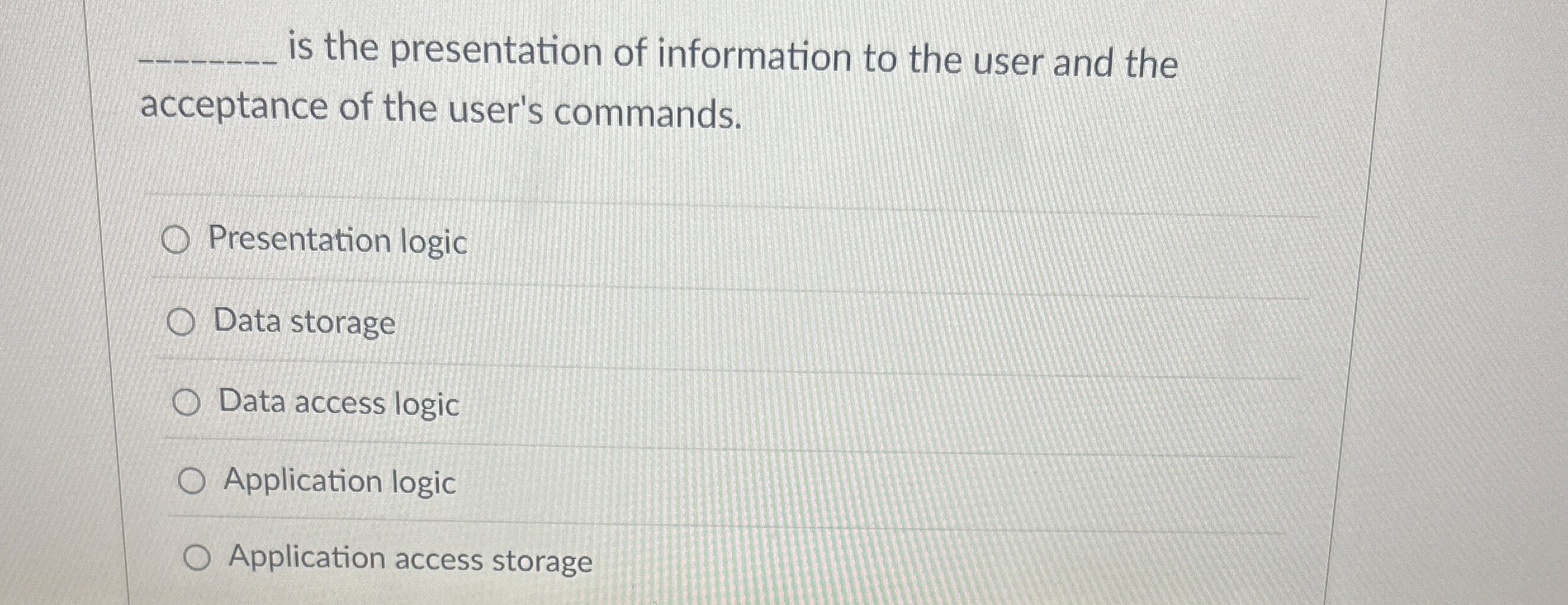 is the presentation of information to the user