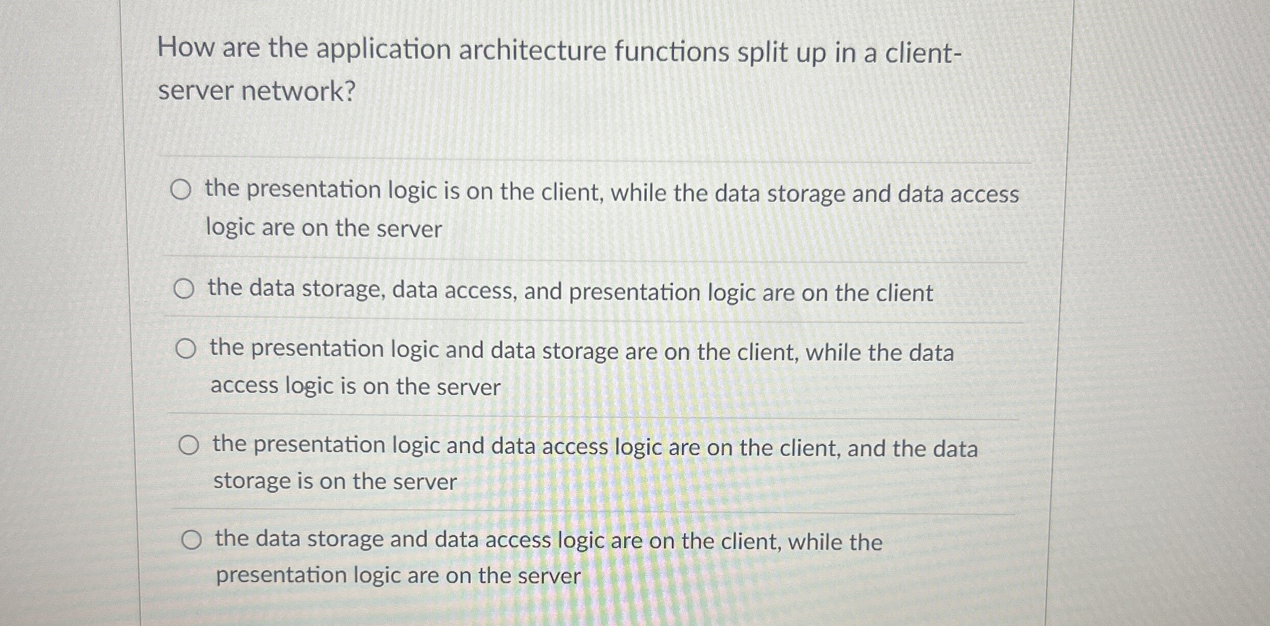 How are the application architecture functions