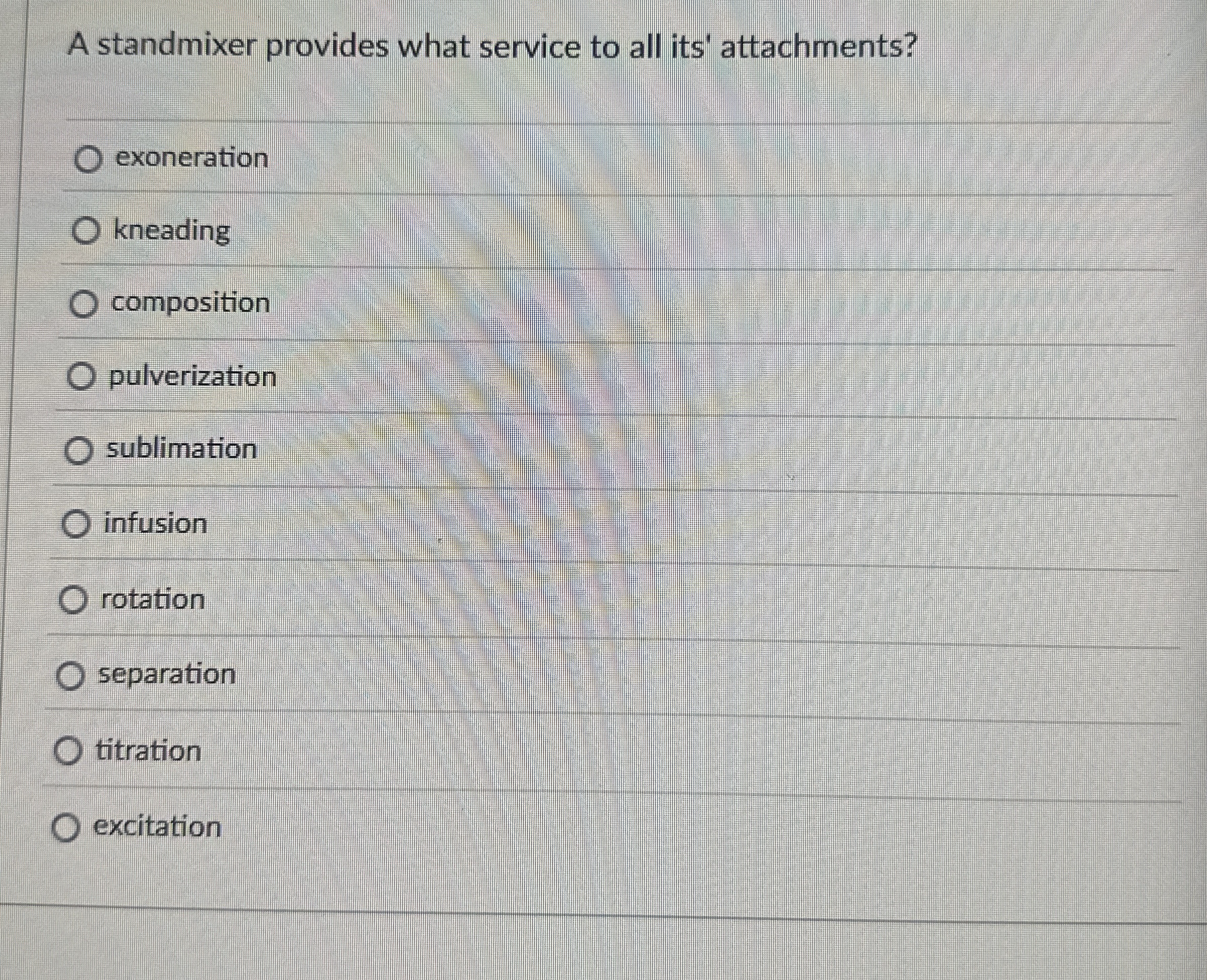 in java A standmixer provides what service to all