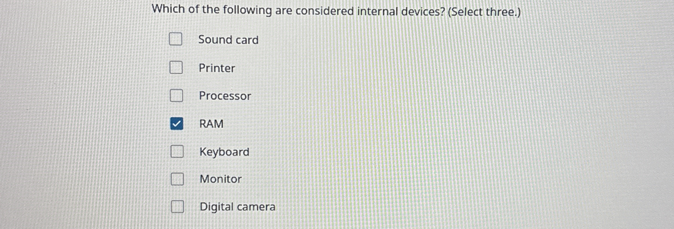 Which of the following are considered internal