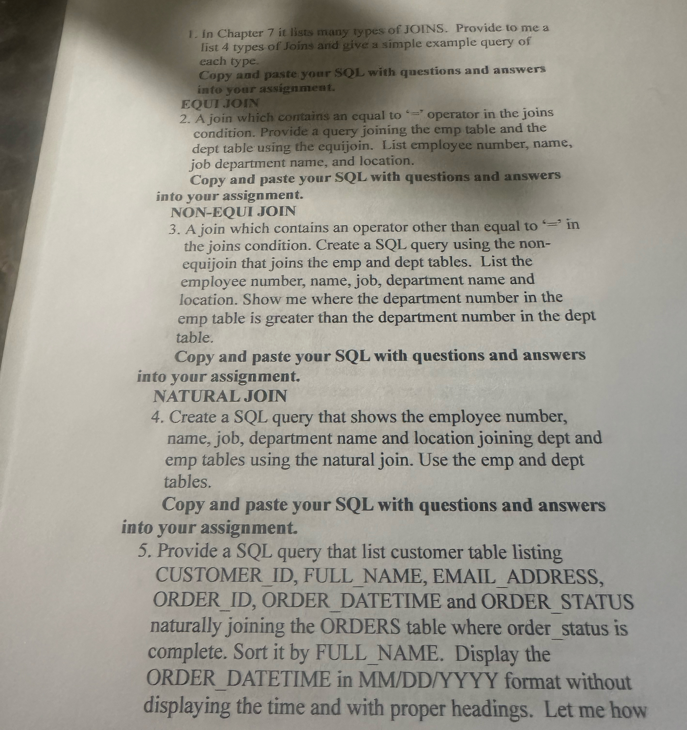 In Chapter 7 it listo many types of JOINS.