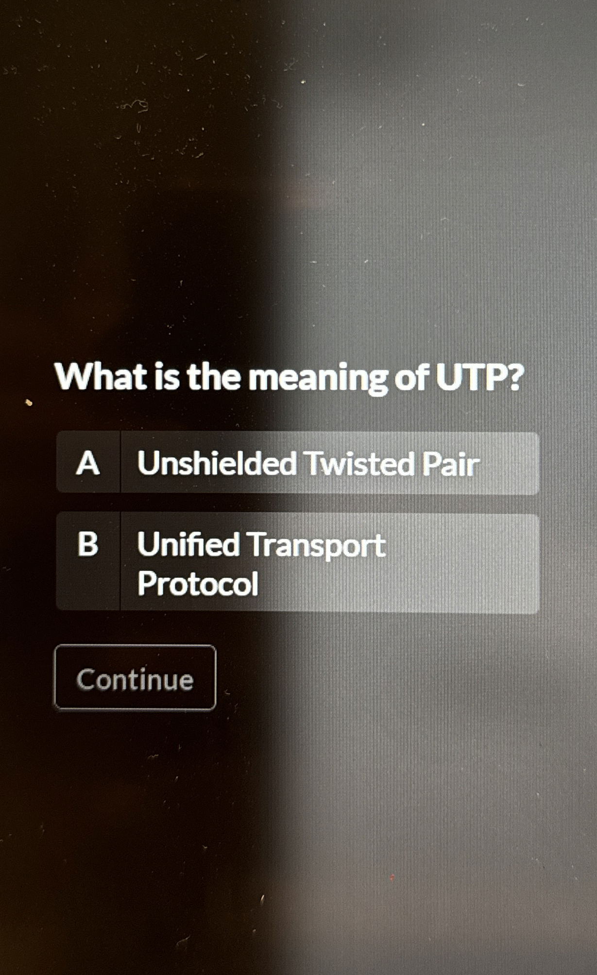 What is the meaning of UIP? A Unshielded Twisted