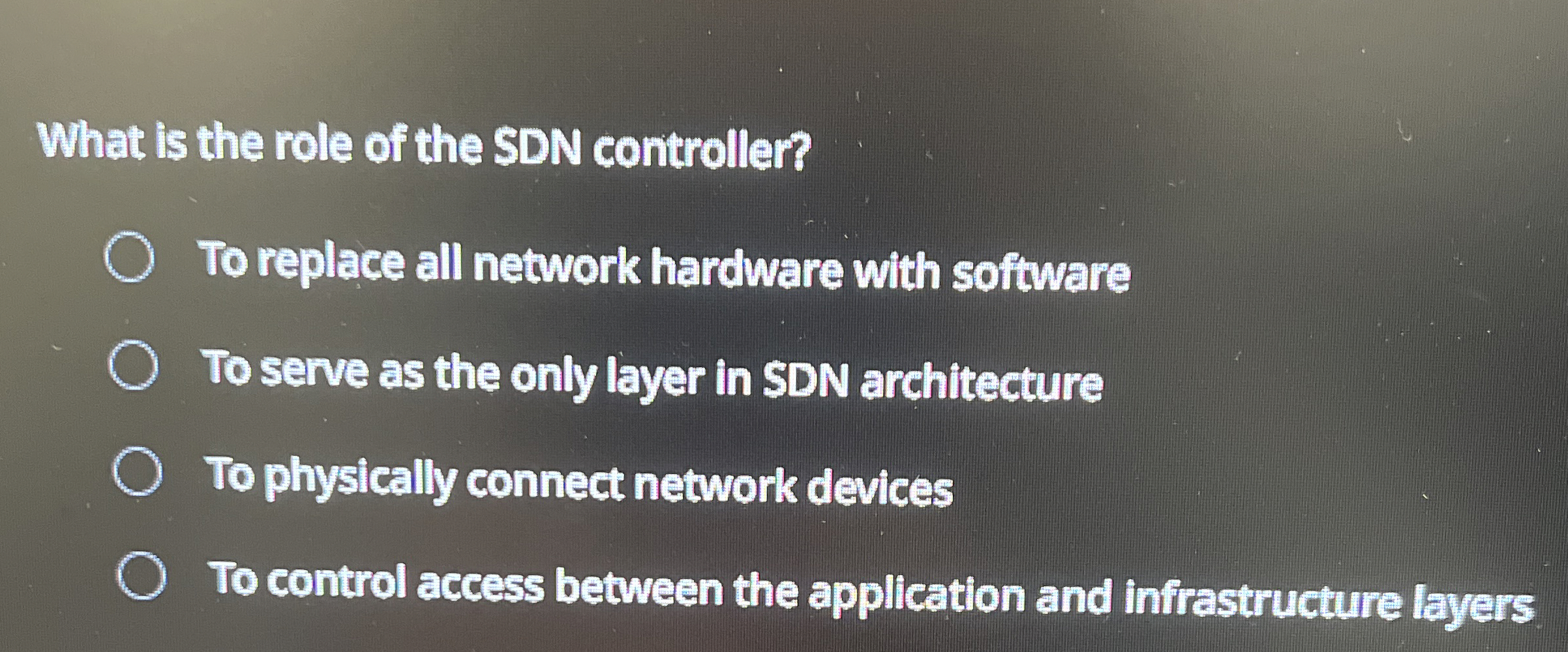 What is the role of the SDN controller? To