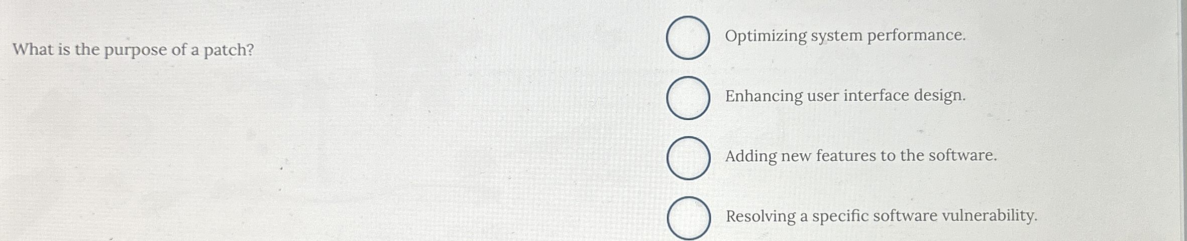 What is the purpose of a patch? Optimizing system