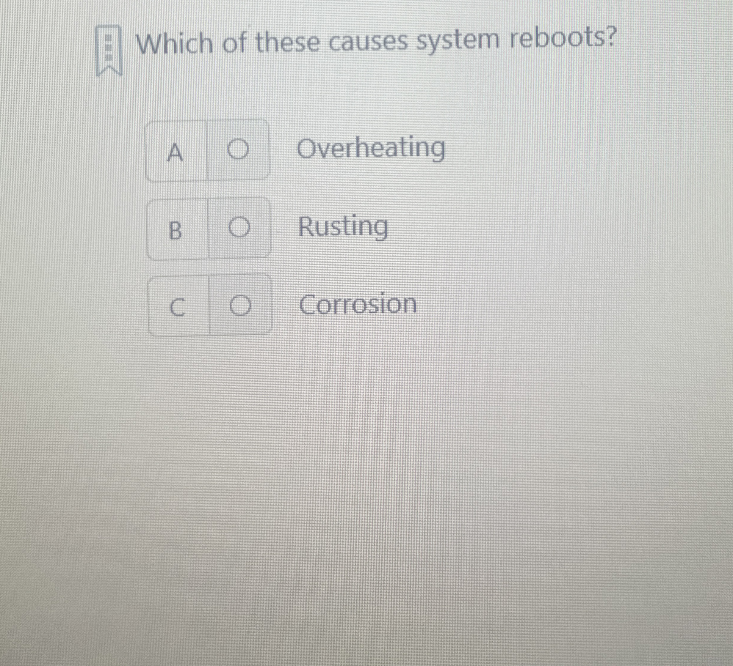 Which of these causes system reboots? A