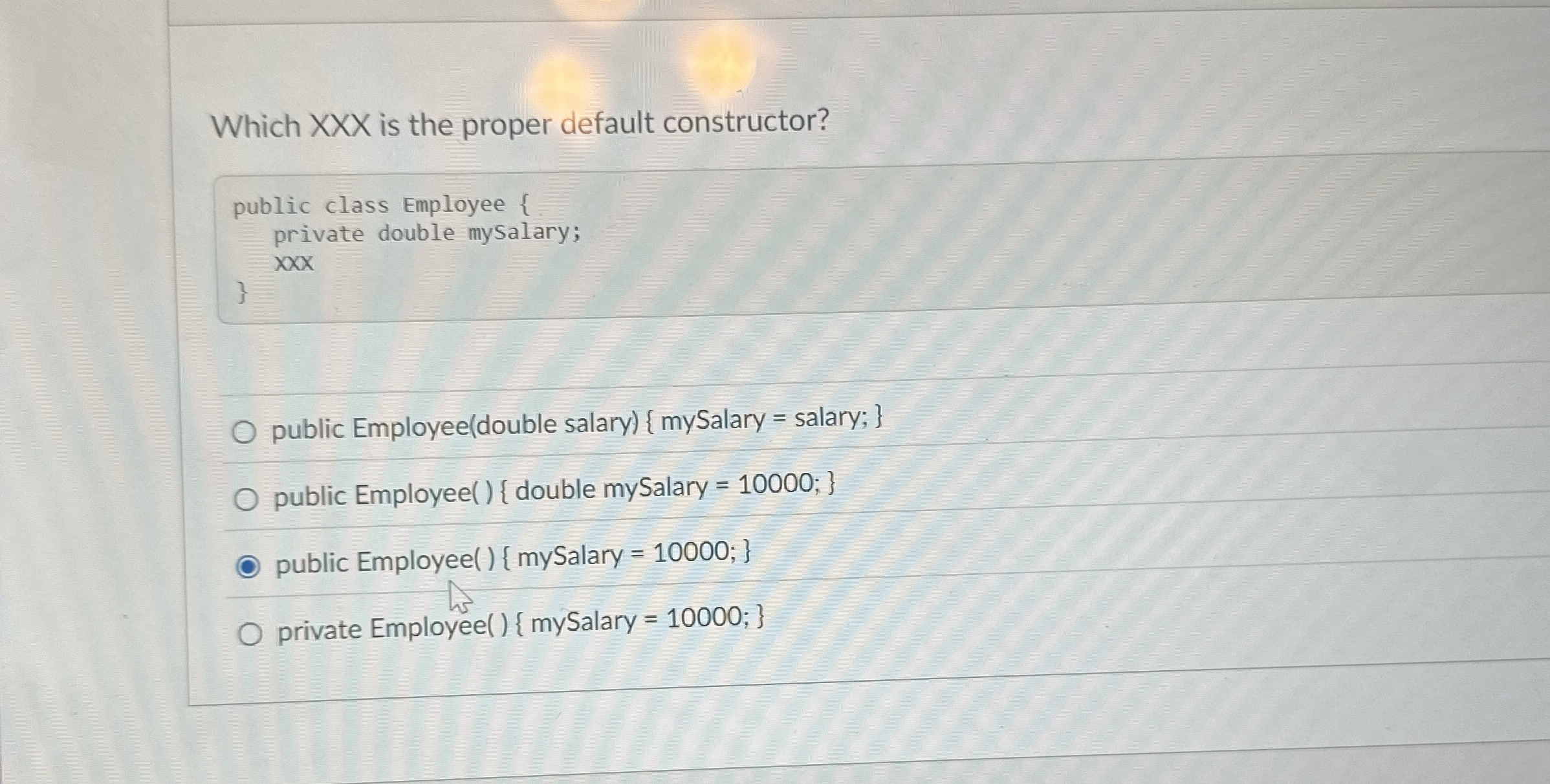 Which x x x is the proper default