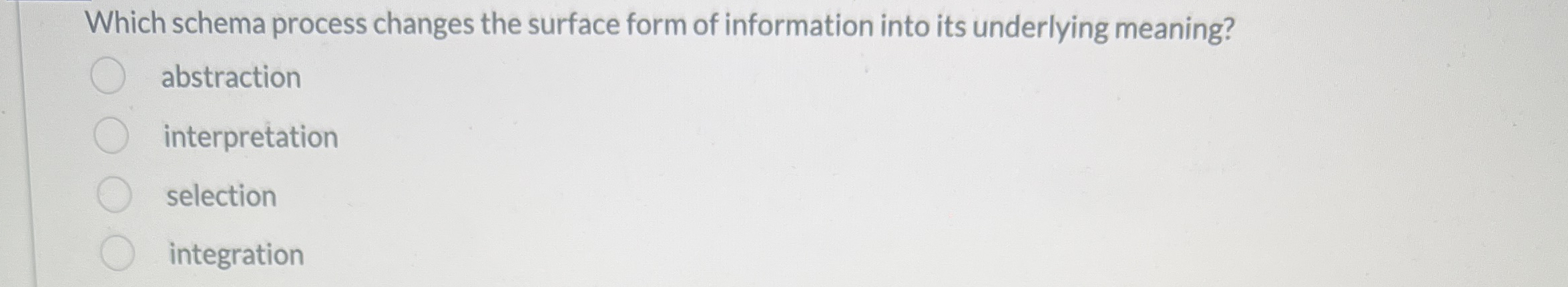 Which schema process changes the surface form of