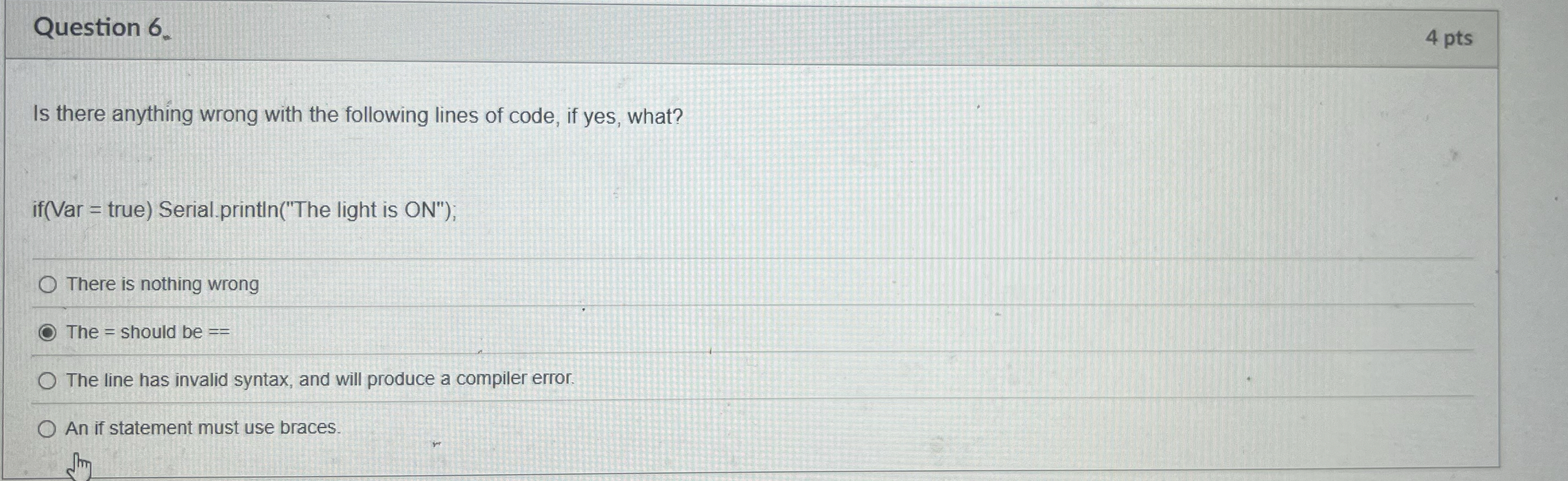 Question 6 . Is there anything wrong with the