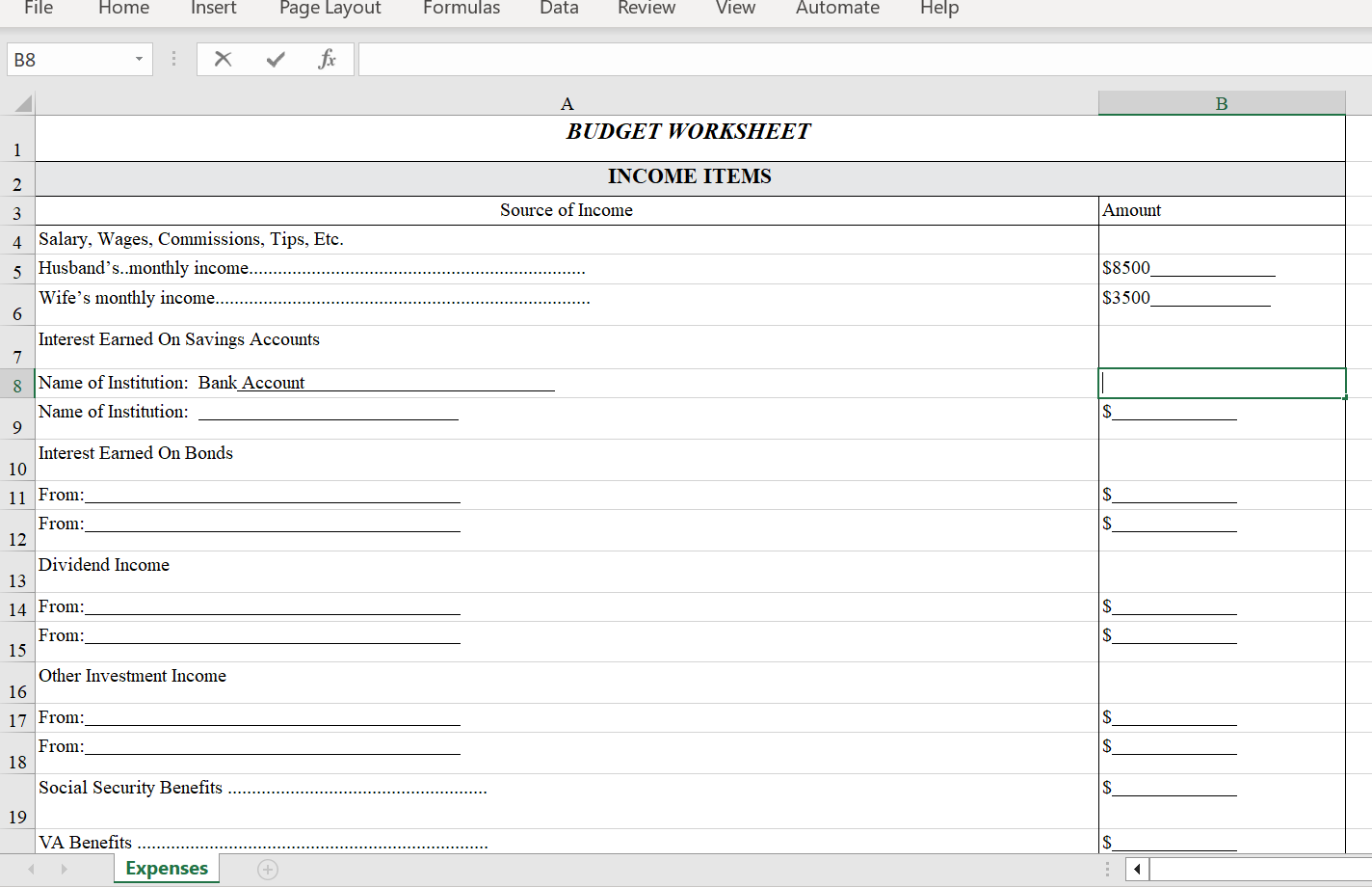 Please read the instructions and the data