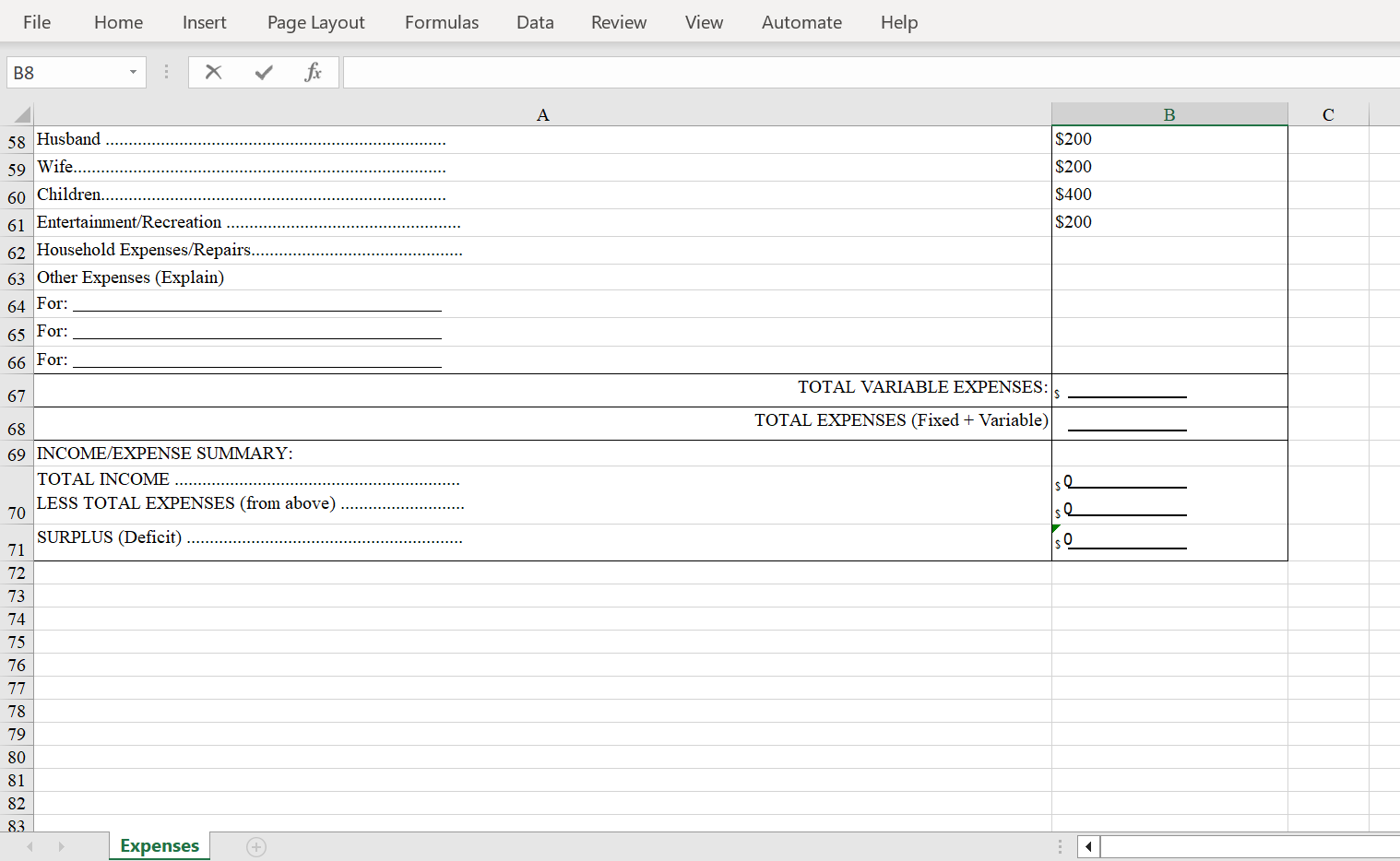 Please read the instructions and the data