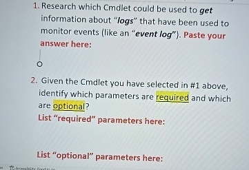 Research which Cmdlet could be used to get