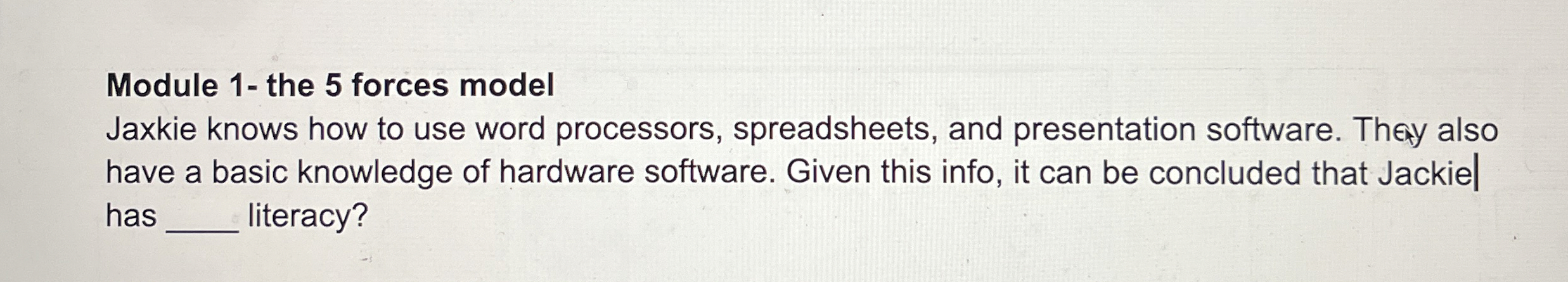 Module 1 - the 5 forces model Jaxkie knows how to