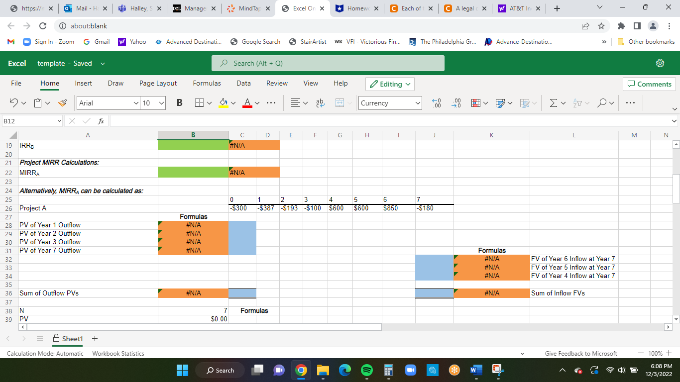 Excel Online Structured Activity: Capital