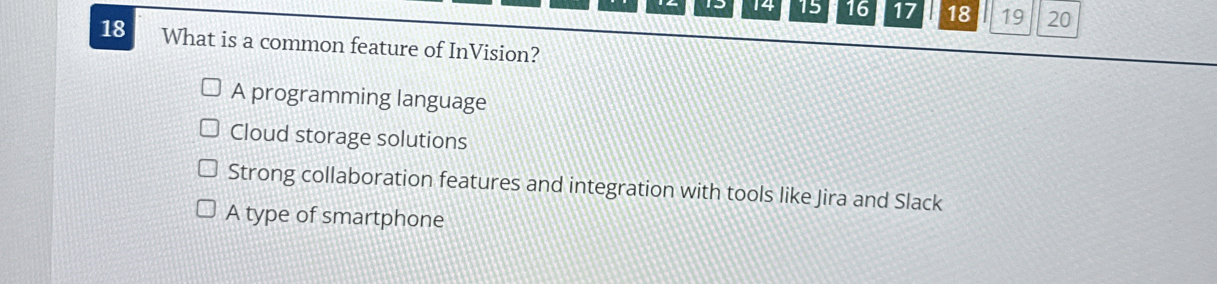 1 8 What is a common feature of InVision? A