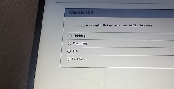 Question 3 3 is an exploit that redirects users
